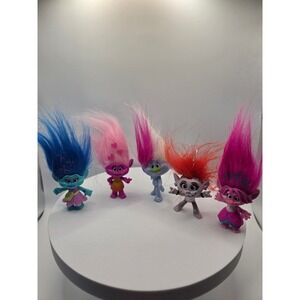 DreamWorks Trolls World Tour Mini Figure Lot Poppy Barb 5pc Set Kids Toys /OO